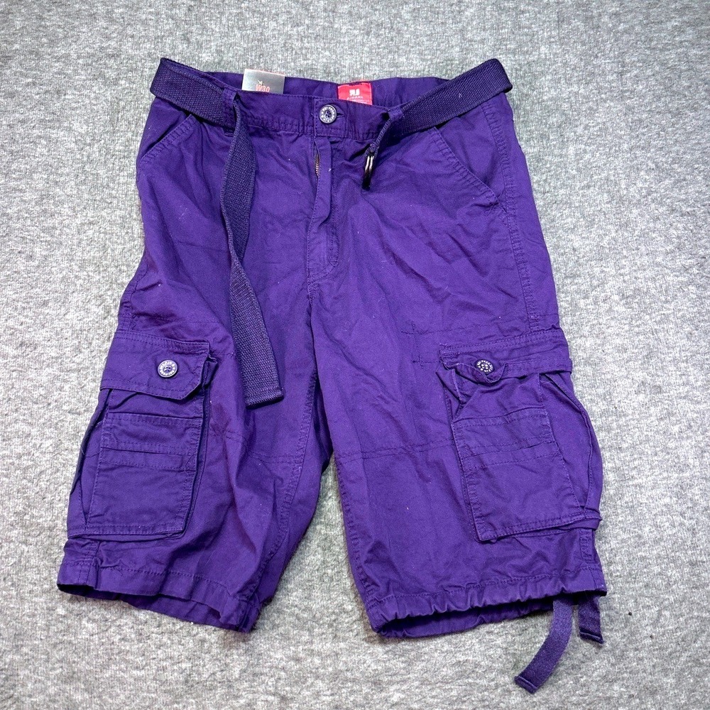 PJ Mark Cargo Shorts Mens Size 30 Purple‎ New Belted Cotton Streetwear Summer